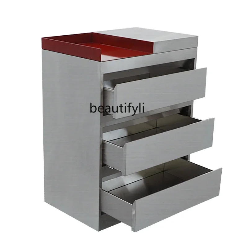 

ss newBarber Shop Tool Cabinet Stainless Steel Hair Tools Cabinet Drawer Hair Salon Storage Locker