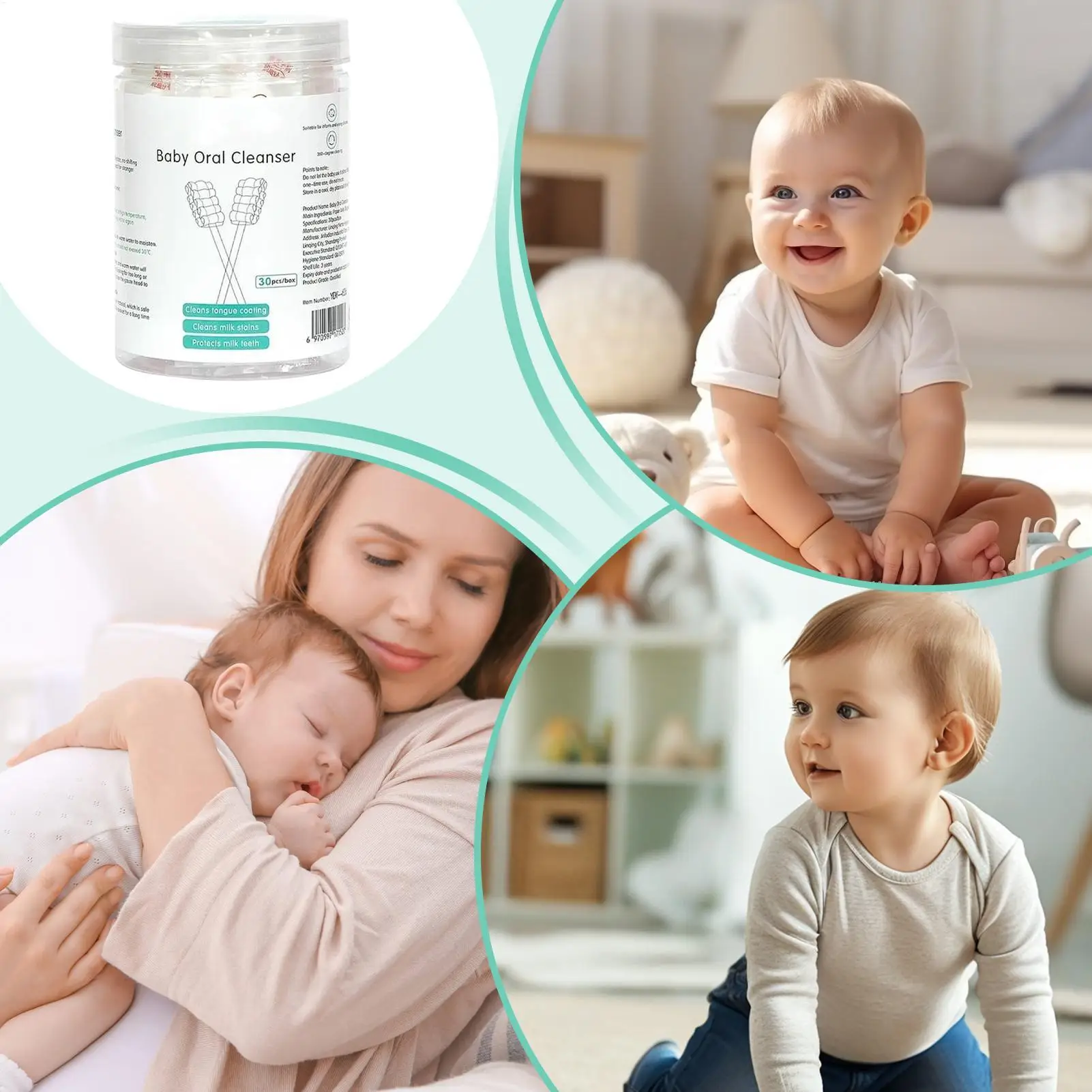 Baby-Zungenbürste Mundpflege-Reinigungsstab Zungenbelag-Reinigungstuch Zahnbürste für Baby-Pflege Mundpflege Zungenreinigung – Detail 4