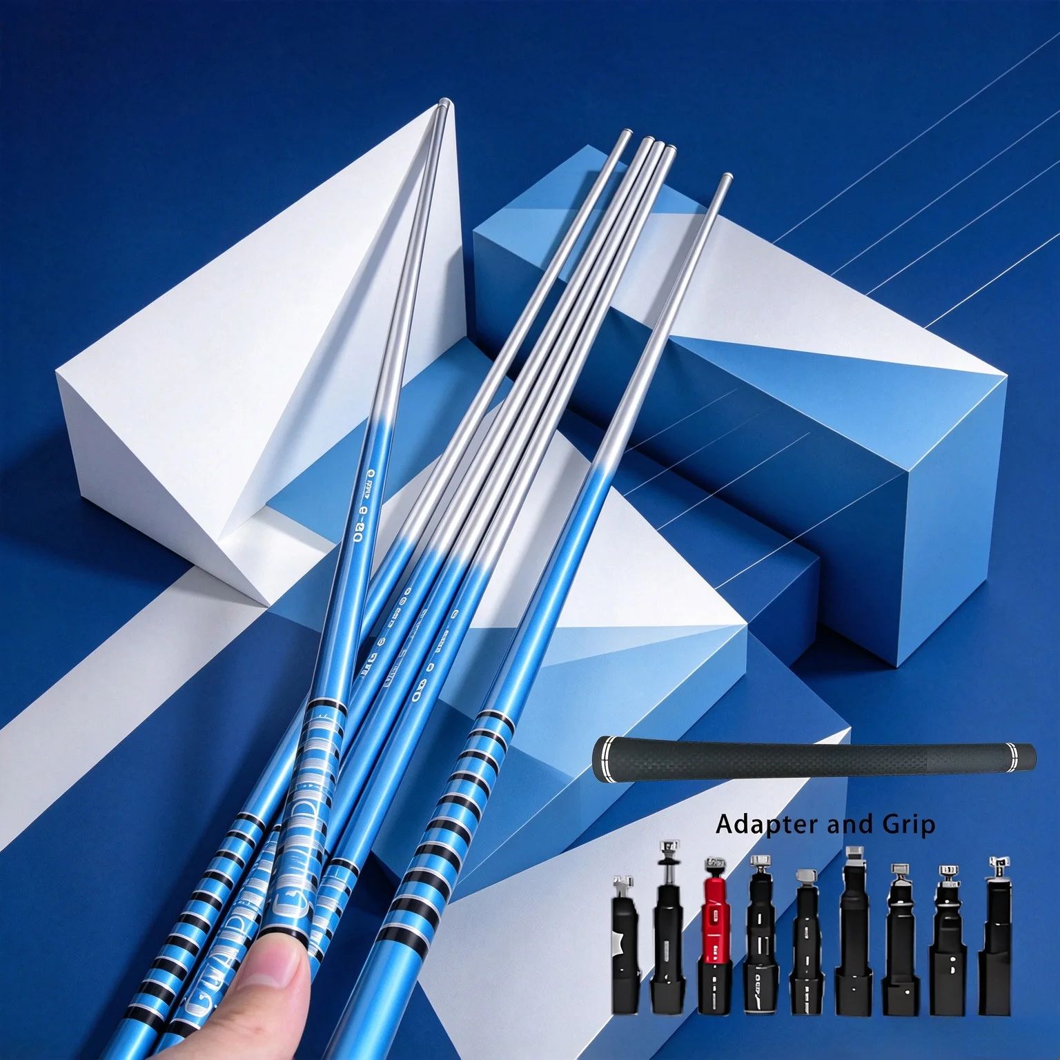 Advanced Golfers Upgrade Their Game! Blue Carbon Fiber Driver Shaft, Stable Mid-Trajectory, High Rebound for Full Ball Speed and Distance, 45inch Universal Specifications, Comes with Adapter + High-Quality Black Grip