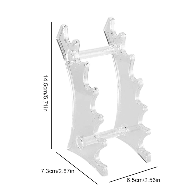 2X Acrylic 6-Slots Display Stand, Eyebrow Fountain Pen Pencil Jewelry Makeup Brush Rack Organizer Holder For Home, Clear