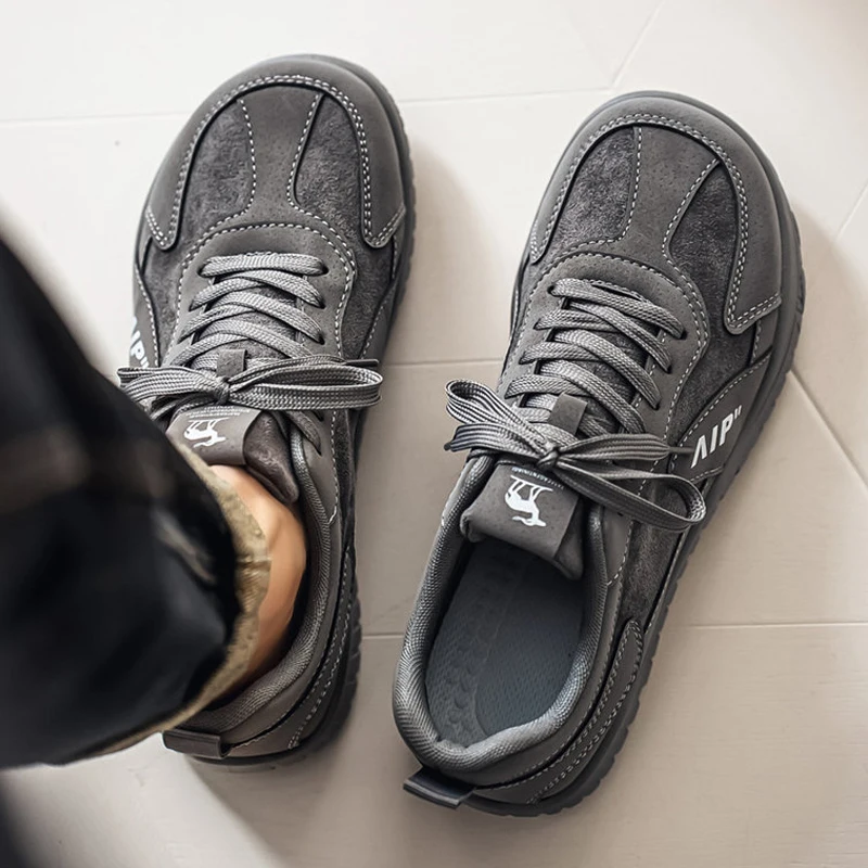 Big SIze 46 Wide Width Walking Shoes For Men Suede Walking Driving Shoe Minimalist Running Sneakers Zapatos Casuales 2026