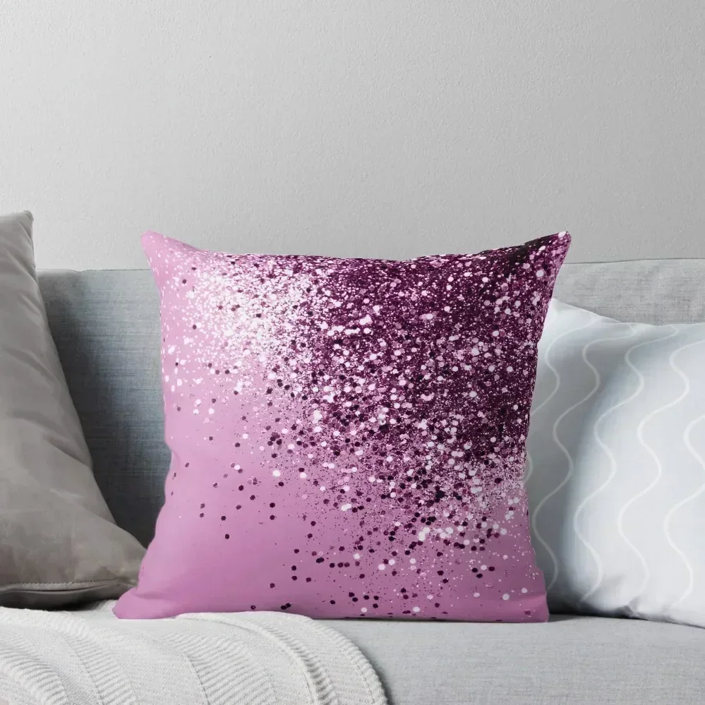 Sparkling Pink Lady Glitter #1 (Faux Glitter) #shiny #decor #art Throw Pillow christmas pillow case pillow