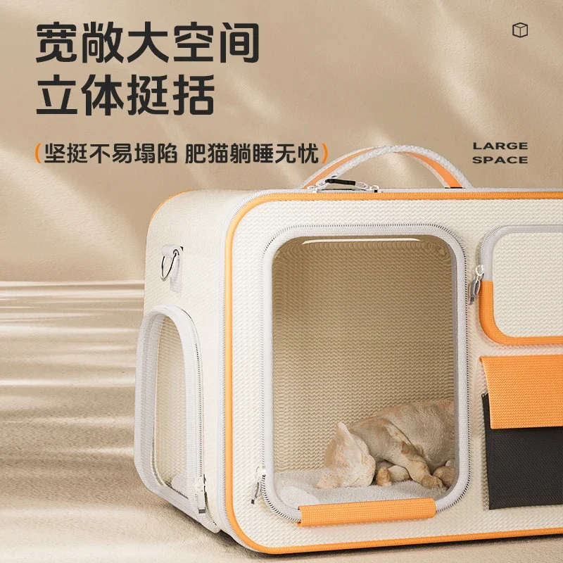 Cat bag out portable pet trolley case dog bag space capsule suitcase large capacity car artifact cat backpack