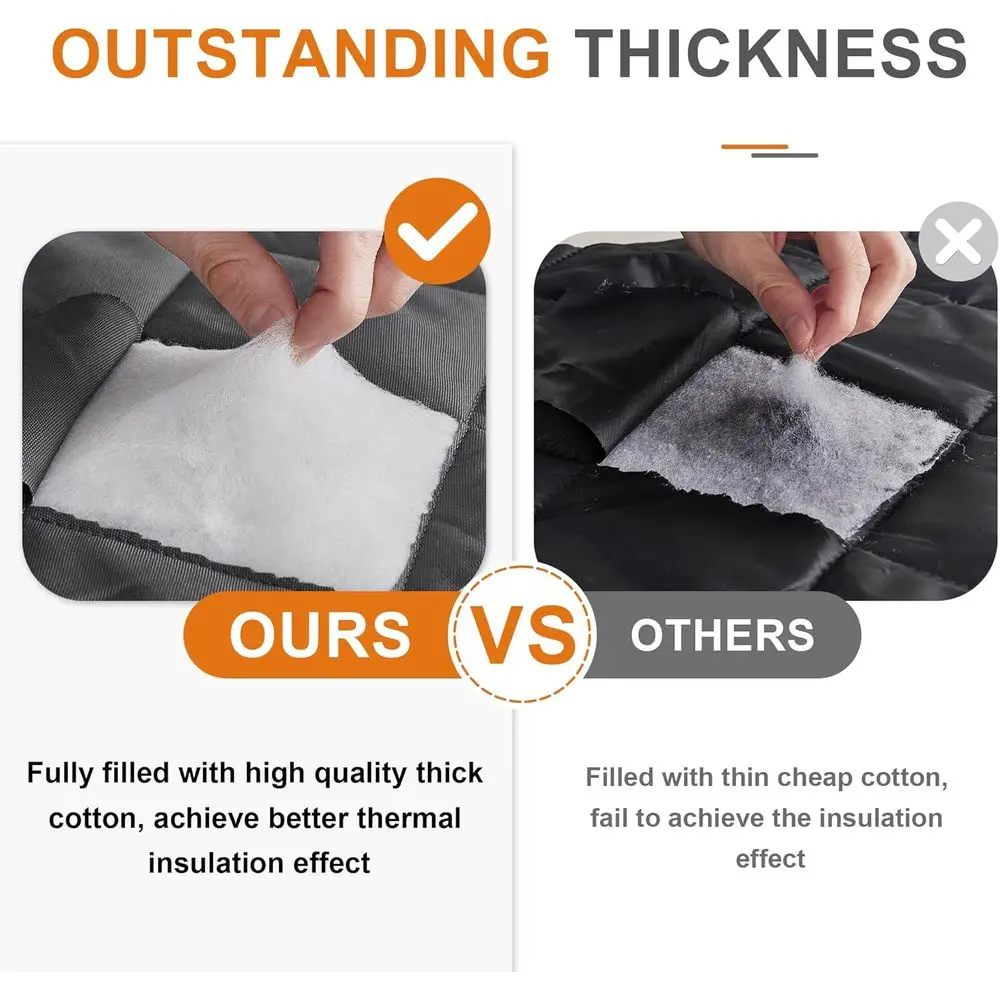 Winter Insulated Door Curtain - Grey, 36W x 86L, Oxford Cloth, Side Open, Windproof, Soundproof, Durable Divider