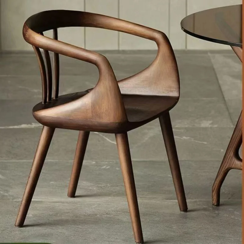 

Chinese dining chair casual armchair modern simple home backrest desk solid wood chair
