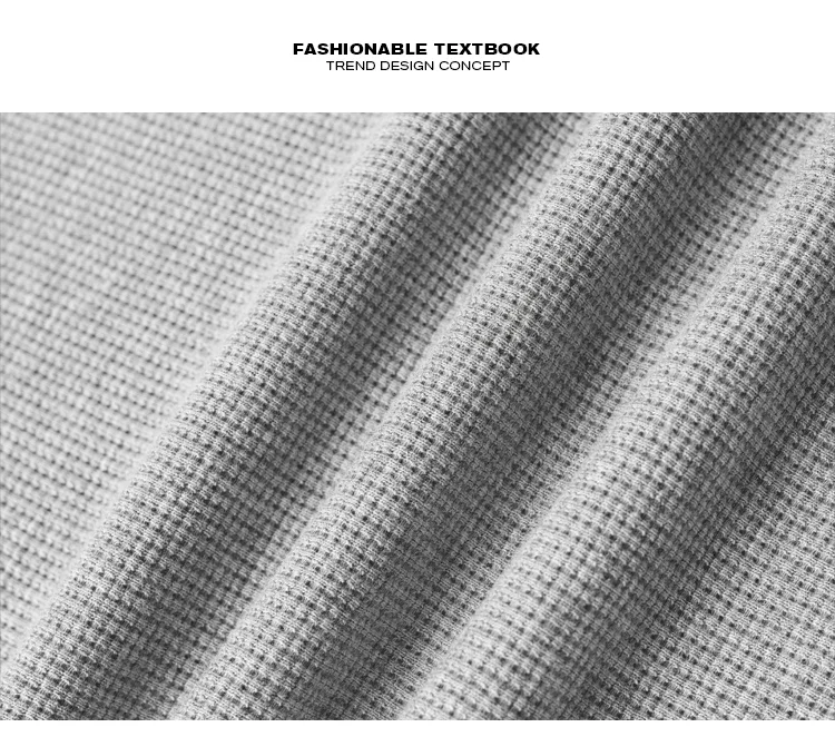 Leichter Waffelstrick-Pullover für Herren, Rundhalsausschnitt, Langarm, Knopfleisten-Design, Jugend-Outdoor-Freizeitkleidung – Detail 9