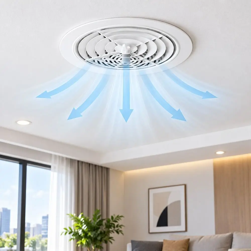Adjustable Round Air Vent Rotatable Louvers Air Conditioning Outlet Circular HVAC Diffuser Ceiling Vent Grille