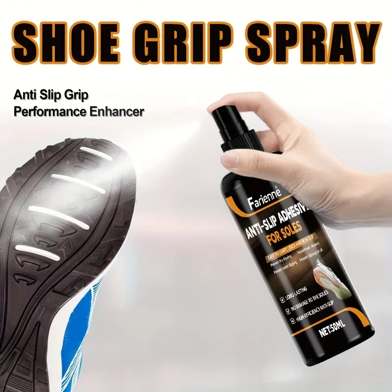 50ML Multi-Purpose Anti-Slip Spray,Fast-Acting Non-Slip Enhancer for Shoes Gloves Sport Equipment,Strong Adhesive Friction Spray