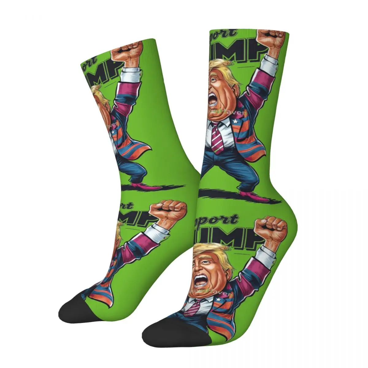 Retro Donald Trump Classic (1) Men's compression Socks Unisex Cartoon Trump Harajuku Seamless Printed Novelty Crew Sock