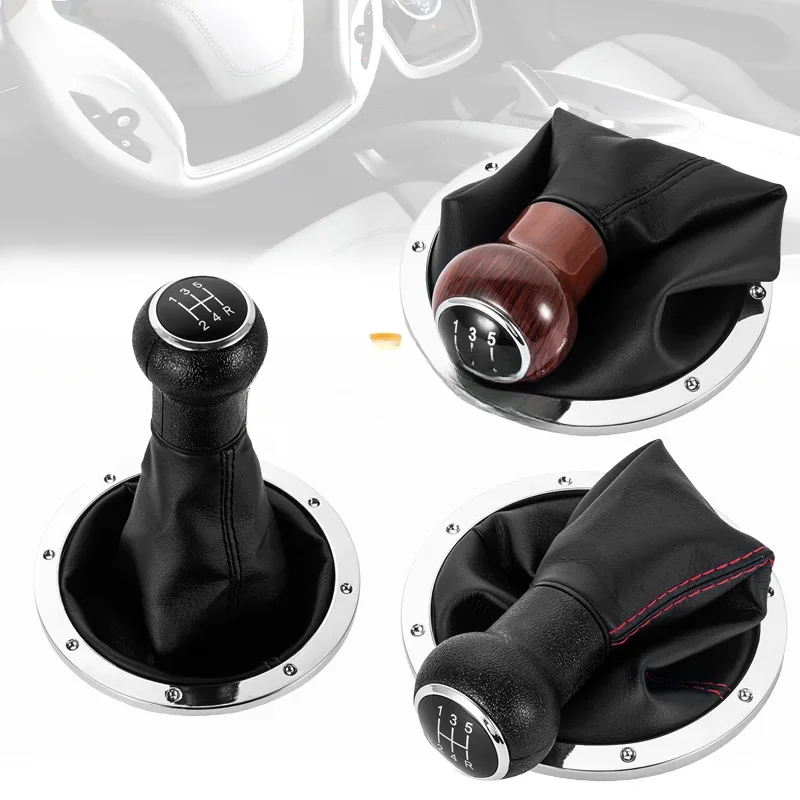 5 Speed Gear Stick Shift Knob with Leather Boot for VW Gol Parati Saveiro 1994 1995 1996 1997 1998 1999 2010 Car Accessories