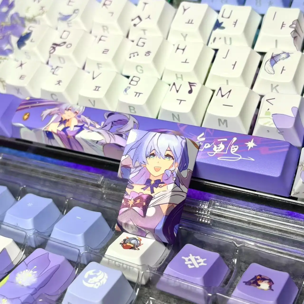 

Korean Keycaps Honkai Impact Robin Anime Keycap Custom PBT Cherry Profile Gaming Key Caps for Mechanical Keyboard Accessories
