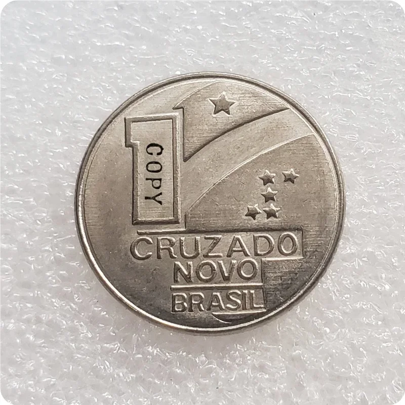 1990 Brazil 1 Cruzado Novo - Christ's Cross Copy Coin Challenge Pocket Coins Christmas Gifts