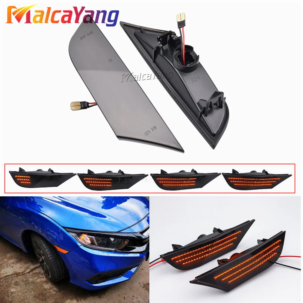 علامة جانبية للسيارة ضوء إشارة انعطاف ليد ديناميكي ، هونوديسي ، 3800 ، ، من 33800 إلى thr-a01 ، 33800-thr-a01 ، 2 line