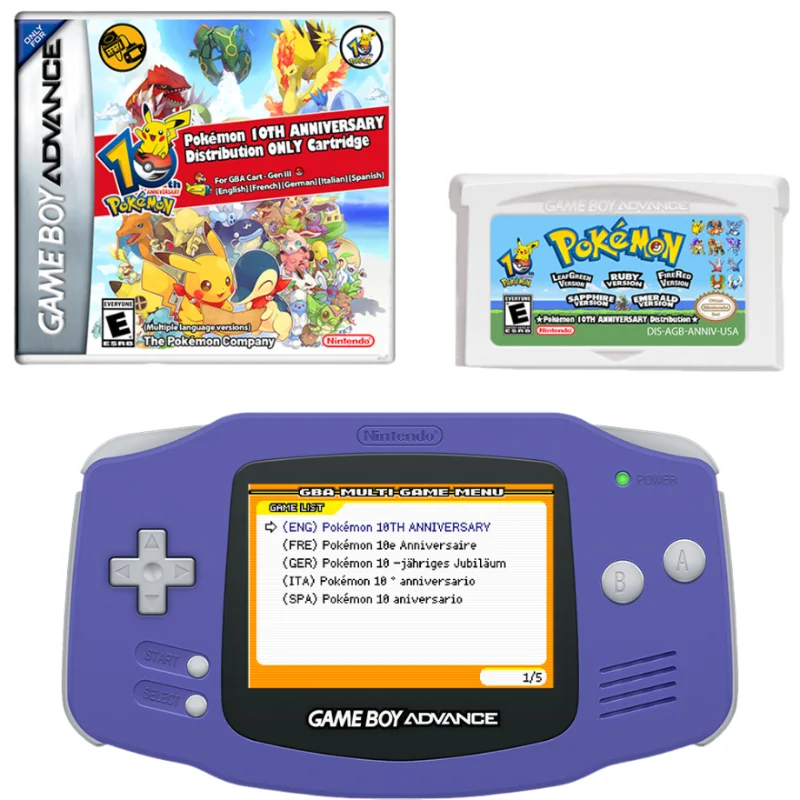 New GBA Pokemon Event 10th Anniversary Distribution ONLY Cartridge For GBA Cart - Gen III Game Card Hobbies Collection Gift Toys