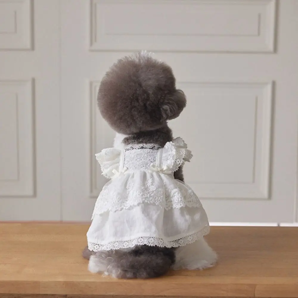 

Pet Supplies Lace Pet Princess Dress Soft Breathable Pet Summer Clothes Thin Design Cat Flying Sleeve Skirt for Puppy Kittens