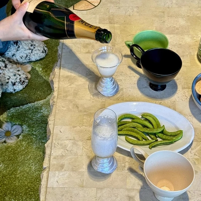 

Стеклянная чашка из натуральной раковины, посуда для напитков ручной работы, чашка для сока в ресторане, креативная домашняя ваза для цветов, современное украшение стола