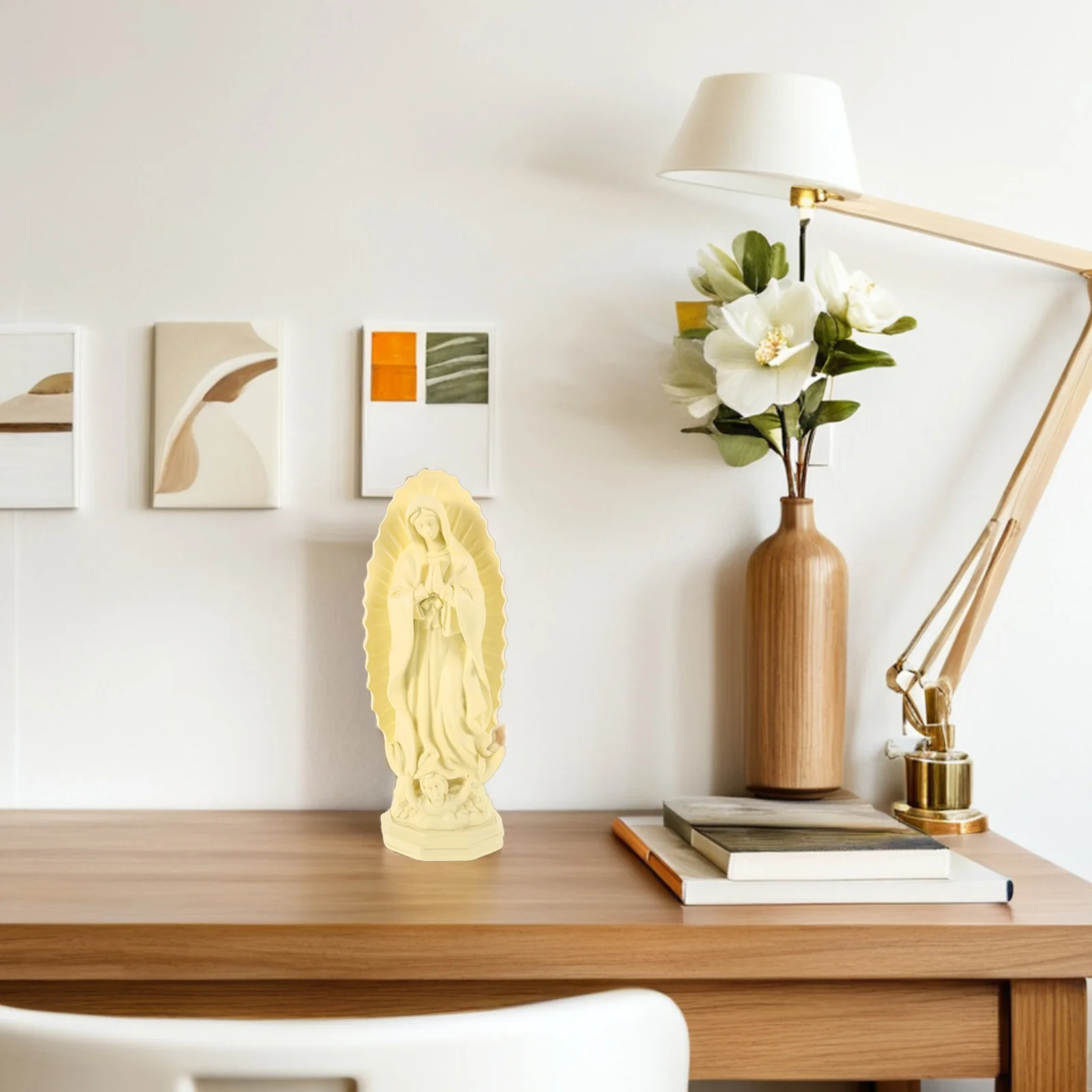 

Virgin Mary Statue Indoor Graceful Blessed Mother Sculpture Living Room Decor Catholic Marian Statue Religious Ornament