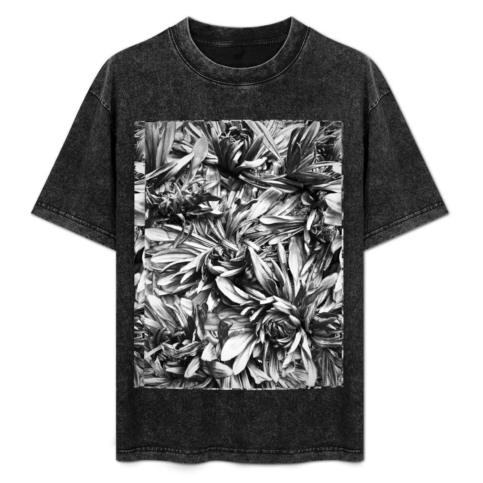 

Monochrome flowers T-Shirt Mechanic Work Tee Shirt