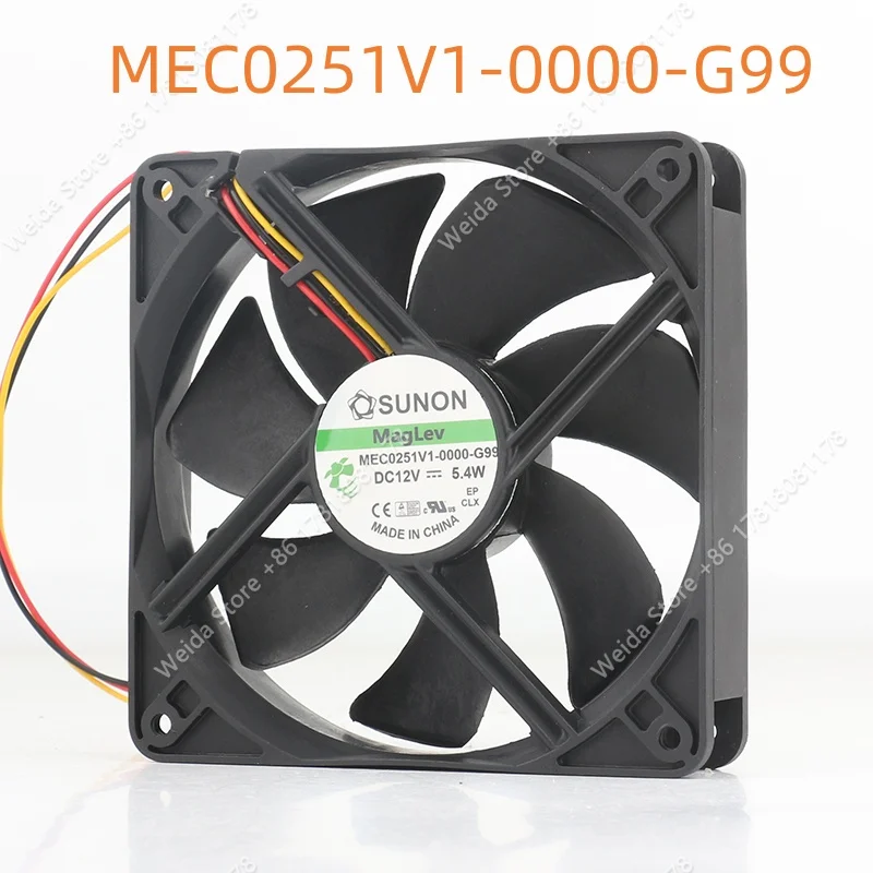 

cooling fan New original Sunon DC 12V 5.4W EC 12025 120X120X25MM 12CM Mute inverter Three wire MEC0251V1-0000-G99