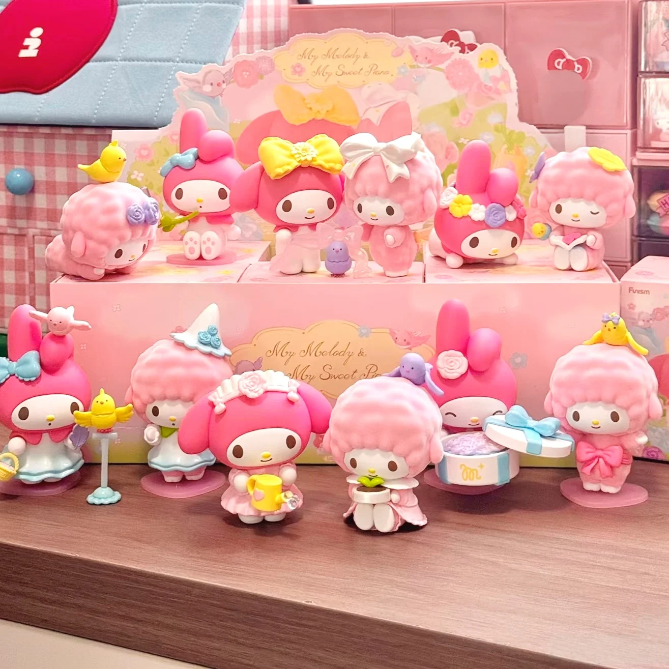 

Новый оригинальный My Melody My Sweet Piano Meet Series Mystery Blind Box Фигурка Модель Аниме Фигурка Коллекционный Орнамент Подарок
