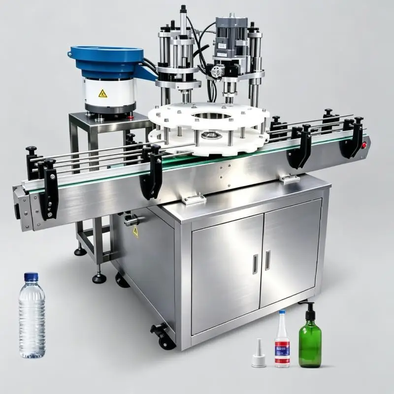 Rotary Type Dustproof Lid Cap Capping Assembly Lifting & Pressing Pick and Place Capping Machine