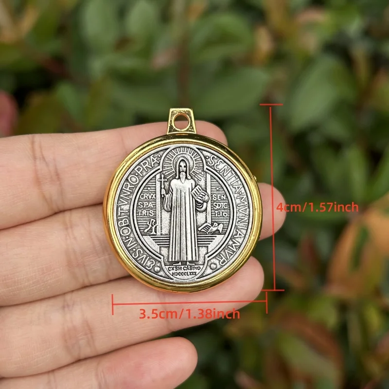 2PCS St.Benedict Medal Catholic Charms Holy Saint Benedict Cross Pendants for Necklace Keychain DIY Jewelry Accessories