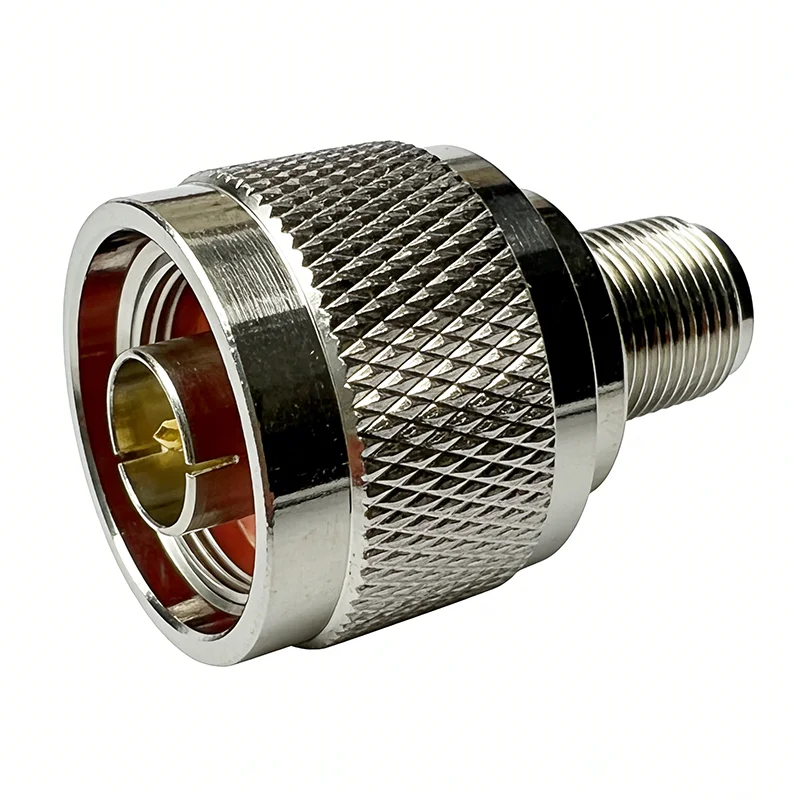 Brass N Male to F Female Adapter N-Type to F Type RF Coaxial Connector Nickle Plated 75 Ohm for TV Antenna Satellite