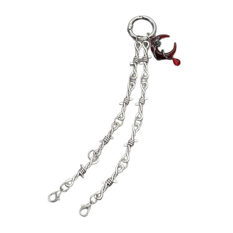 maveraCC88 chaîne de chaussures en métal tendance-pendentif gothique crâne papillon accessoires de bottes de combat classiques charme punk bijoux de chaussures de style de rue