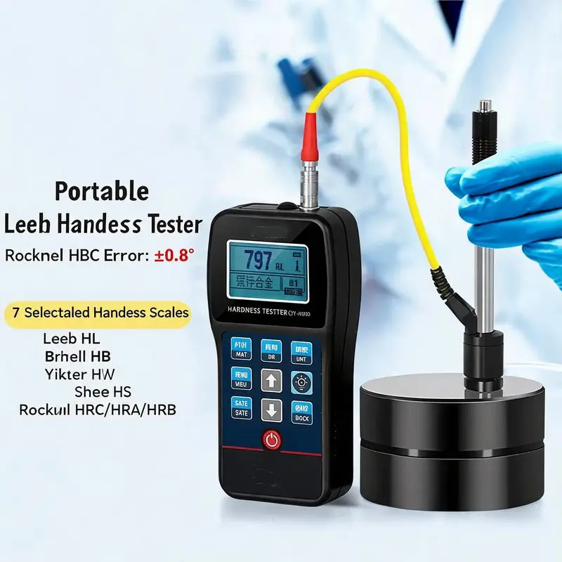 Handheld Portable Leeb Hardness Tester High Precision Metal Rockwell Brinell Shore Hardness Tester
