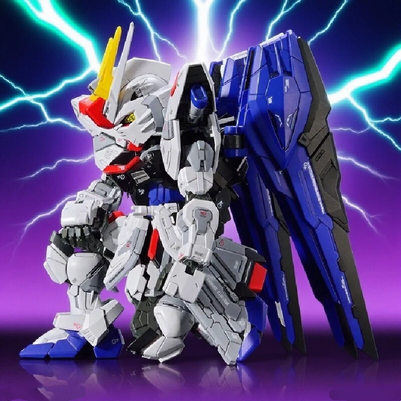 재고 있음 MGSD ZGMF-X10A Q 버전 조립 모델 키트 액션 피규어 절묘한 데스크탑 장식 어린이 교육 장난감 수집