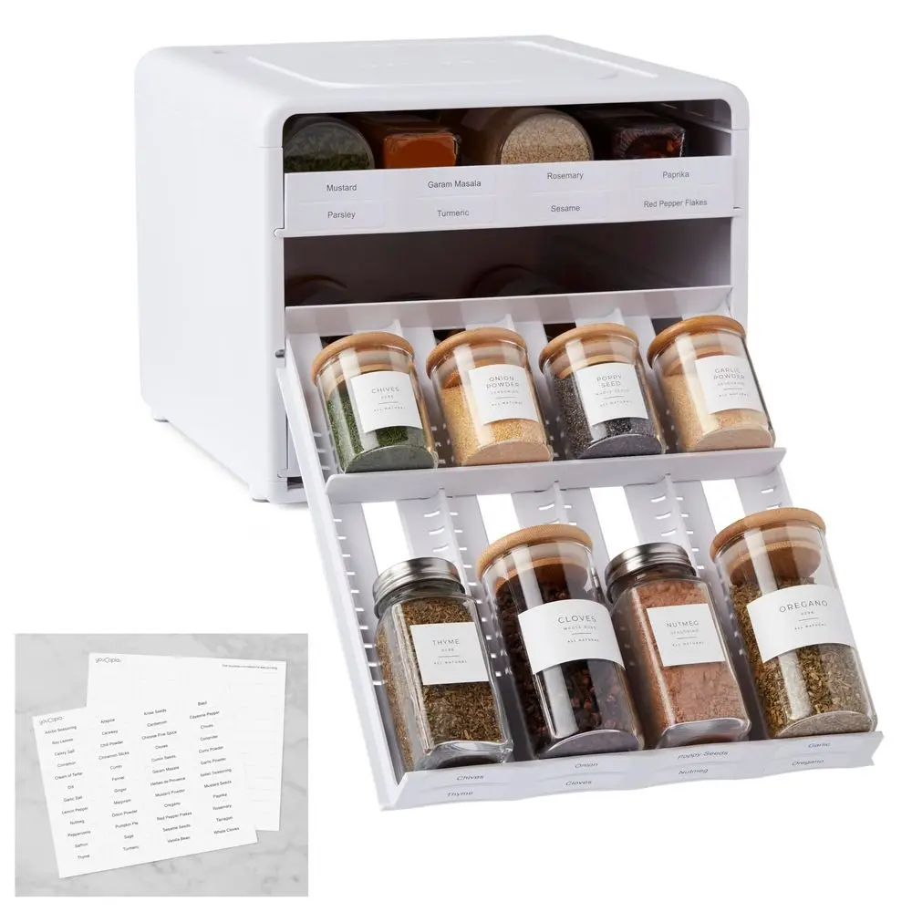

SpiceStack Adjustable Spice Rack Organizer, PullDown 24Bottle Seasonings and Spices Holder for Kitchen Cabinet and Pantry Organ