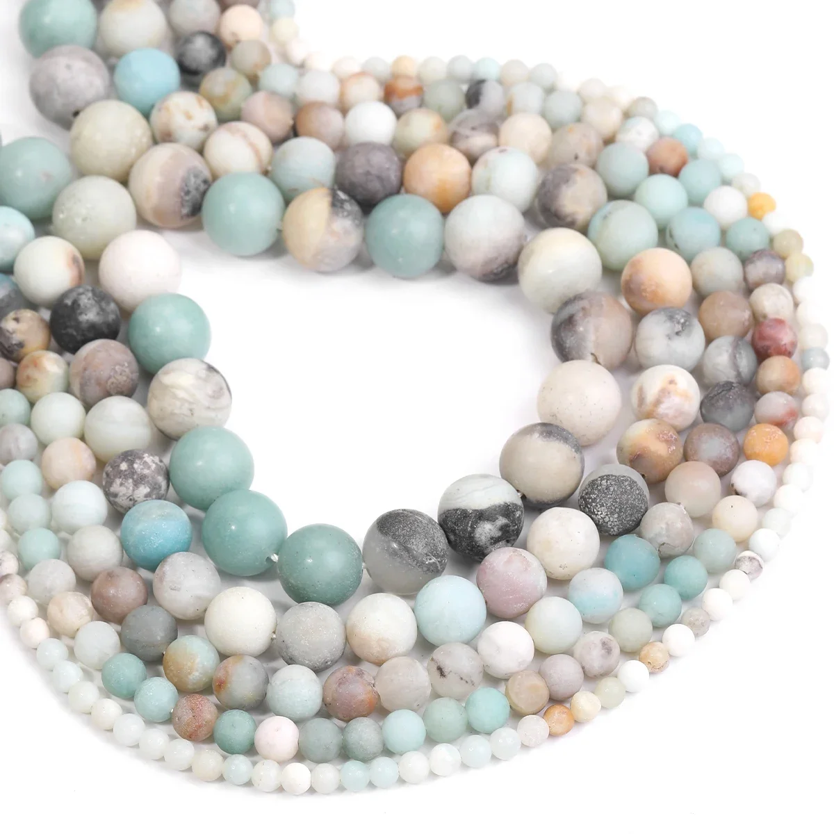 4/6/8/10/12mm Natural Stone  Amazonite Stone Beads for Jewelry Making Loose Beads DIY Bracelet Necklace 15''