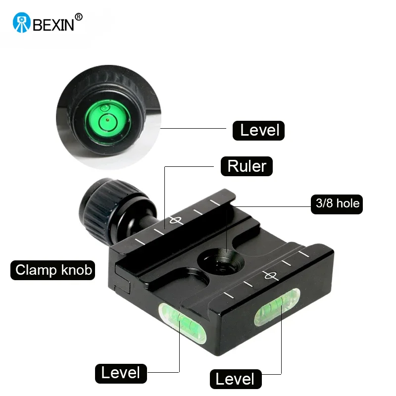 BEXIN QR Series Tripod Ball Head Adapter Aluminum Alloy Quick Release Splint Clamp for Arca Swiss Dslr Camera Ball Head