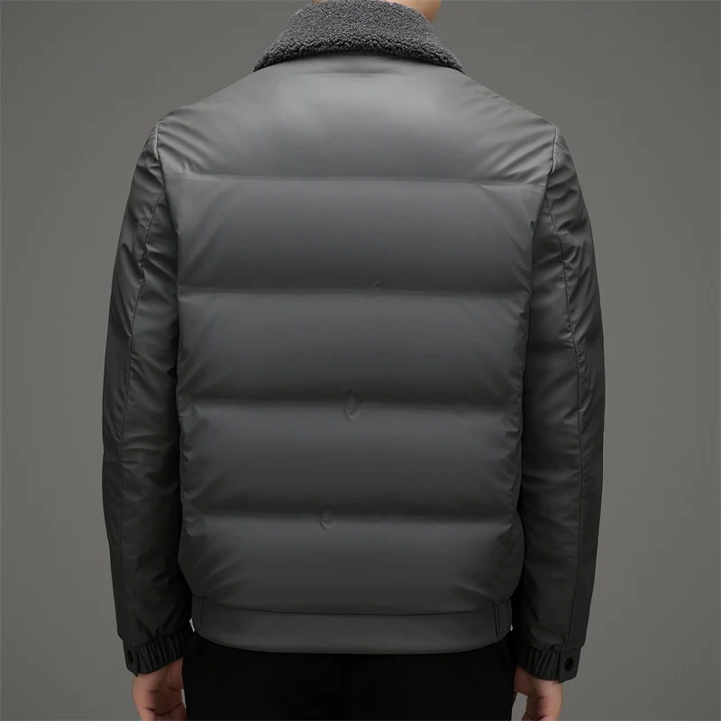 Chaqueta de plumón de pato para hombre, abrigo de estilo largo, parkas gruesas y cálidas, M-4XL, 2024