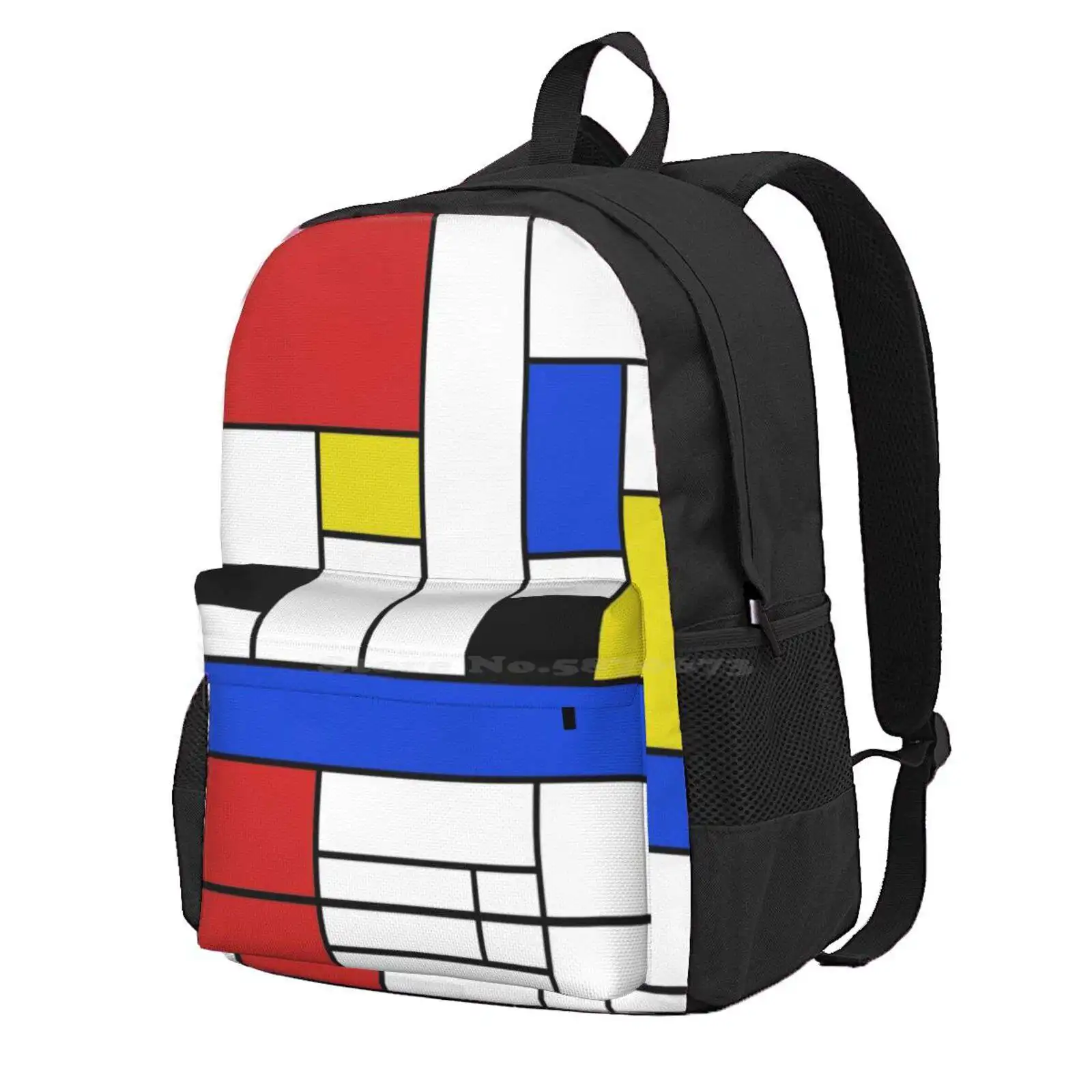 

Mondrian Lines Hot Sale Schoolbag Backpack Fashion Bags Mondrian Lines Piet Abstract Artist Modern Retro Holland Dutch