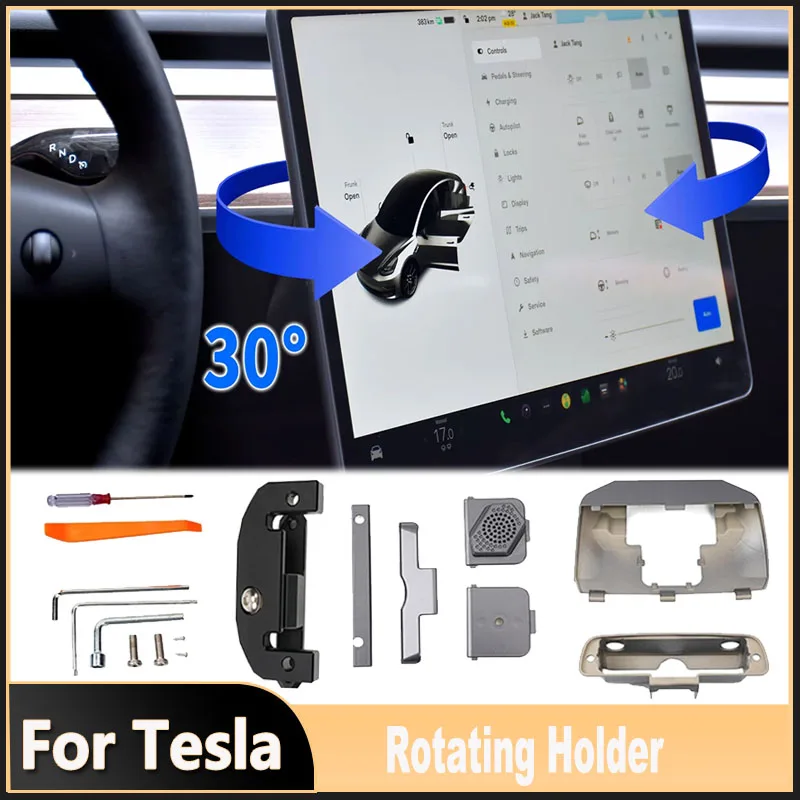 Central Control Screen Display Holder Rotation Bracket for Tesla Model 3/Y GPS Navigation ScreenRotating Stand Car Accessories