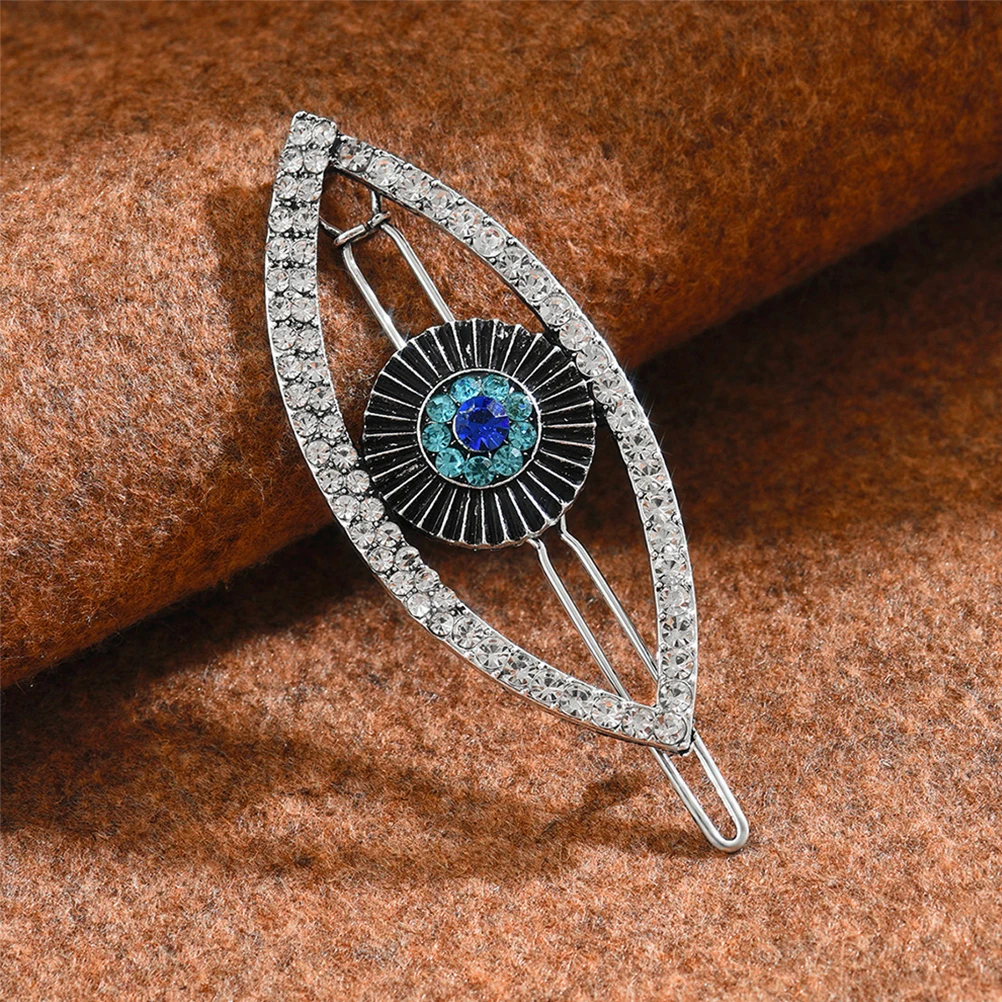 

4pcs Hairpin Evil Eye Punk Rhinestone Clips Vintage Hair Accessories Sparkling Secure Hold Barrettes Unique Design