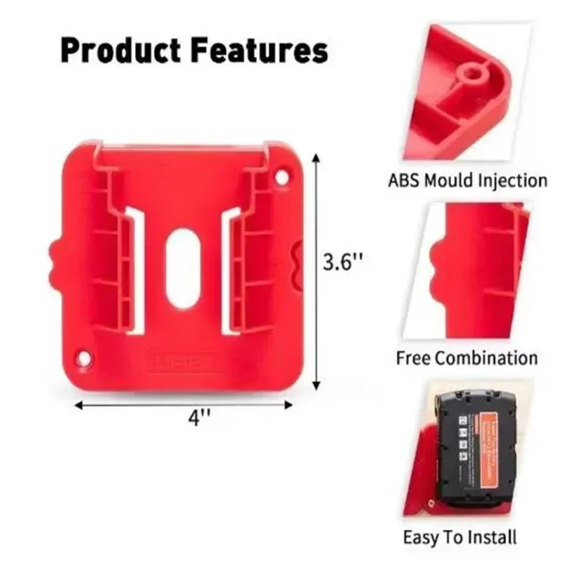 1 PC Battery Holder Mount For Milwaukee 18V Battery Dock Holder Fit For 48-11-1815 48-11-1828 48-11-1850 Battery