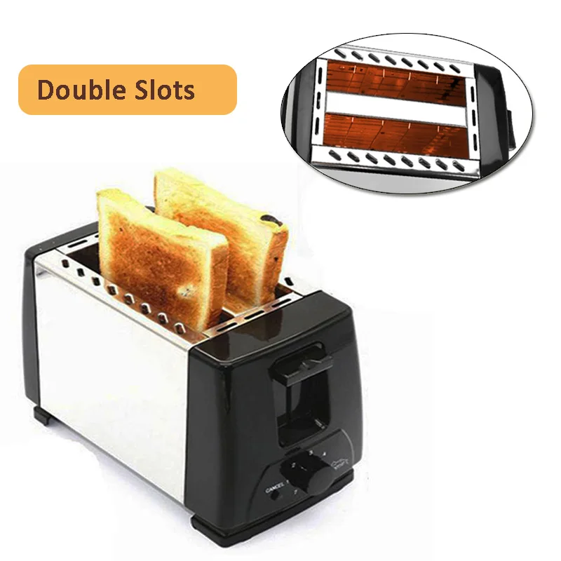 Fast Heating Bread Toaster Machine Stainless Steel 2 Slot 6 Modes Automatic Bounce Breakfast Maker Oven Baking Home Appliance