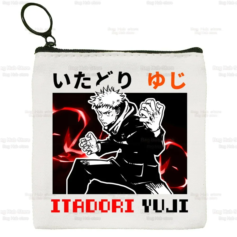 Jujutsu Kaisen Ryomen Sukuna Yuji Itadori Canvas Card Coin Purse Female Cute Simple Coin Mini Zipper Bag