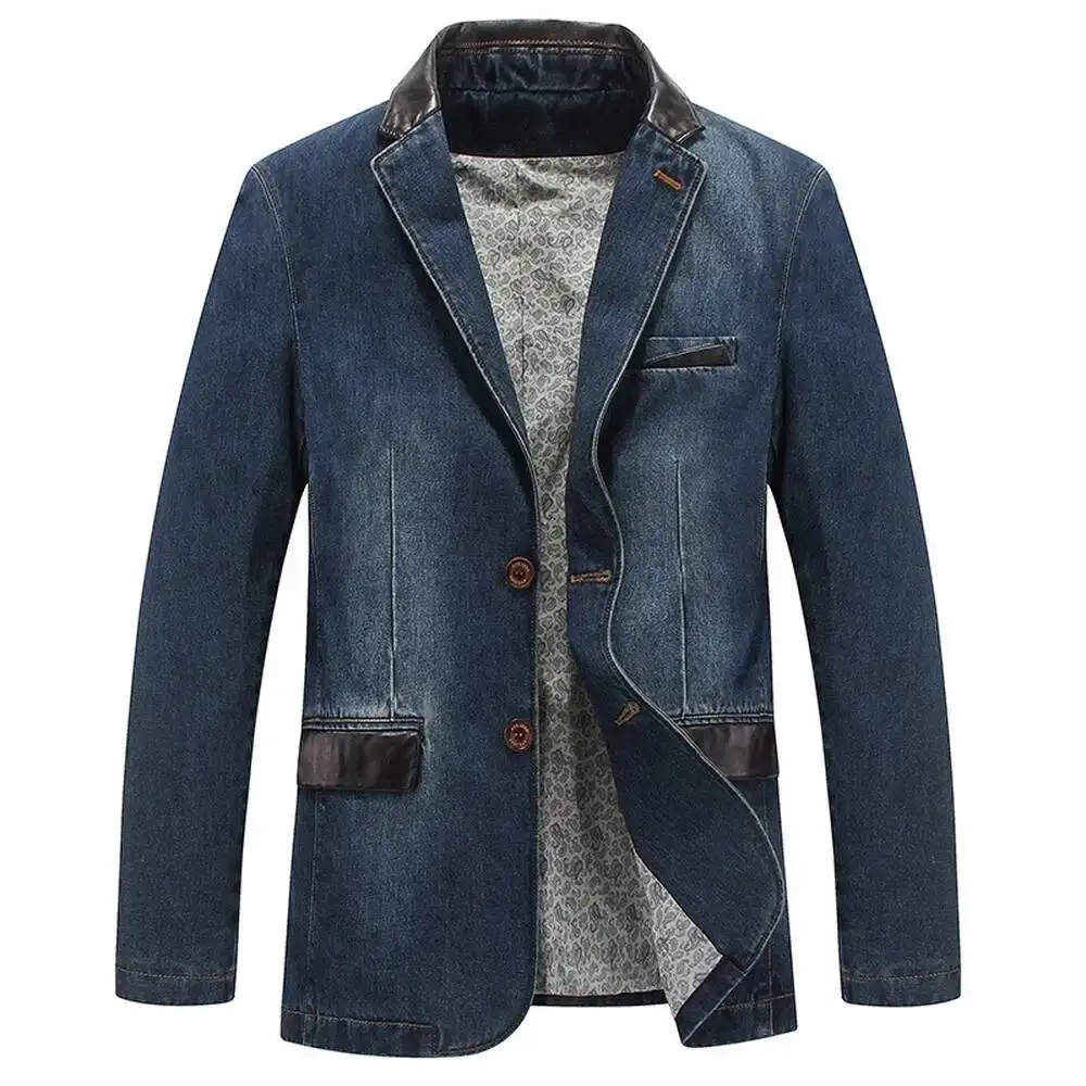 

2026 New Mens Fashion Denim Jacket Casual Long 100% Cotton Male Jeans Coat Autumn Spring High Quality Windbreakers M-4XL