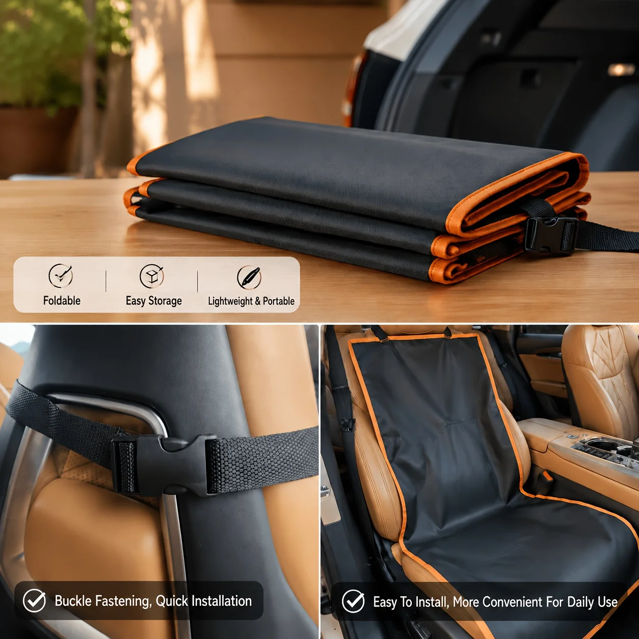Car Seat Mat for Dogs, Anti-Dirt Mat for Dogs and Cats, Rear Seat Protector for Leather Seats, Anti-Scratch