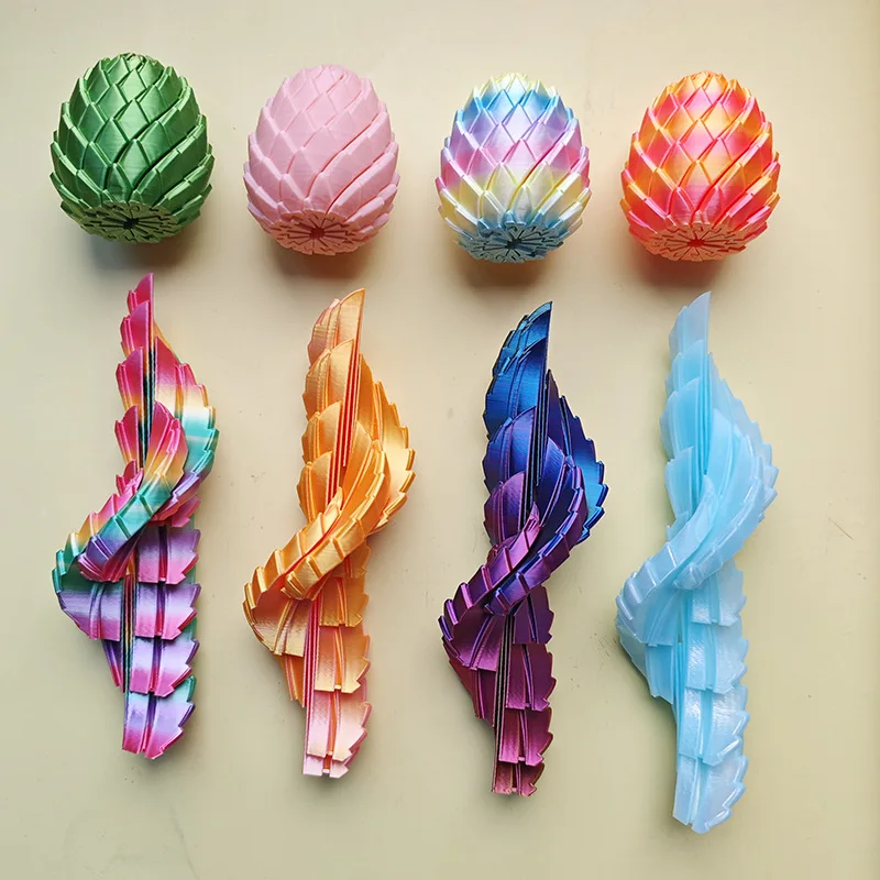 Deformable 3D Printed Slime Dragon Scale Egg Creative Finger Decompression New Twist Dragon Egg Rotating Model Toy
