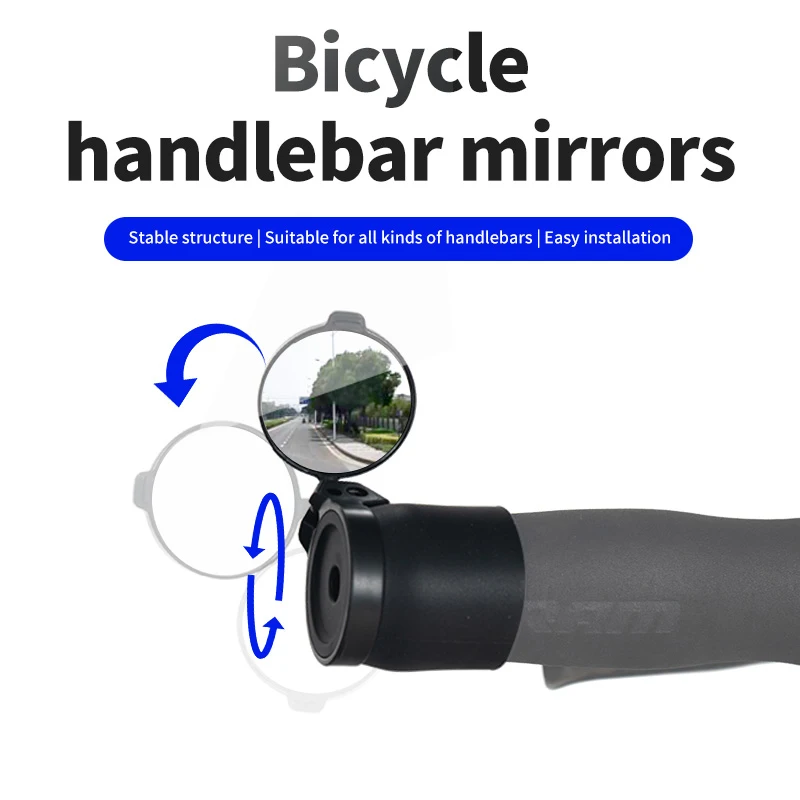 Rrskit Bicycle Handlebar Mirror For MTB/Road Bicycle 360 Degrees Rotate Bike Side Handlebar Mirror Convenient Bicycle Component