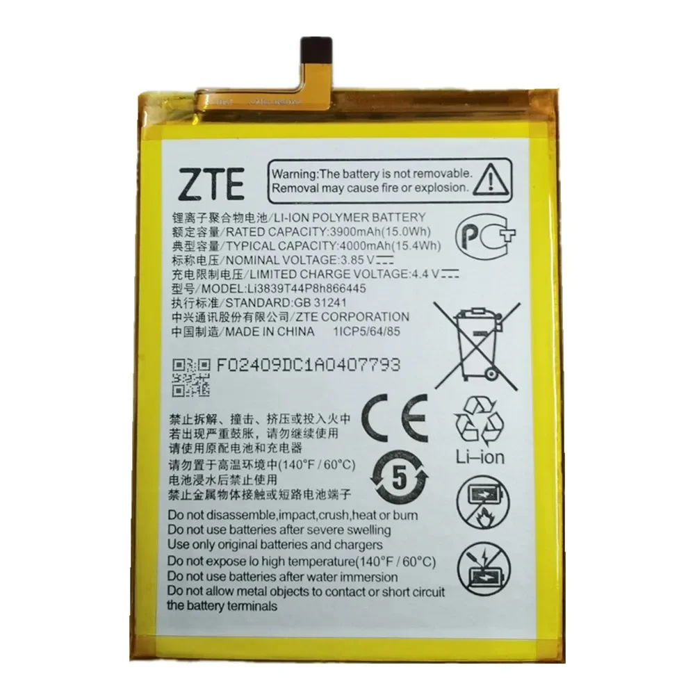 Li3839T44P8h866445 Original Phone Battery For ZTE Blade A71 2021 / Voyage 10 7530N Bateria High Quality Battery 4000mAh + Tools