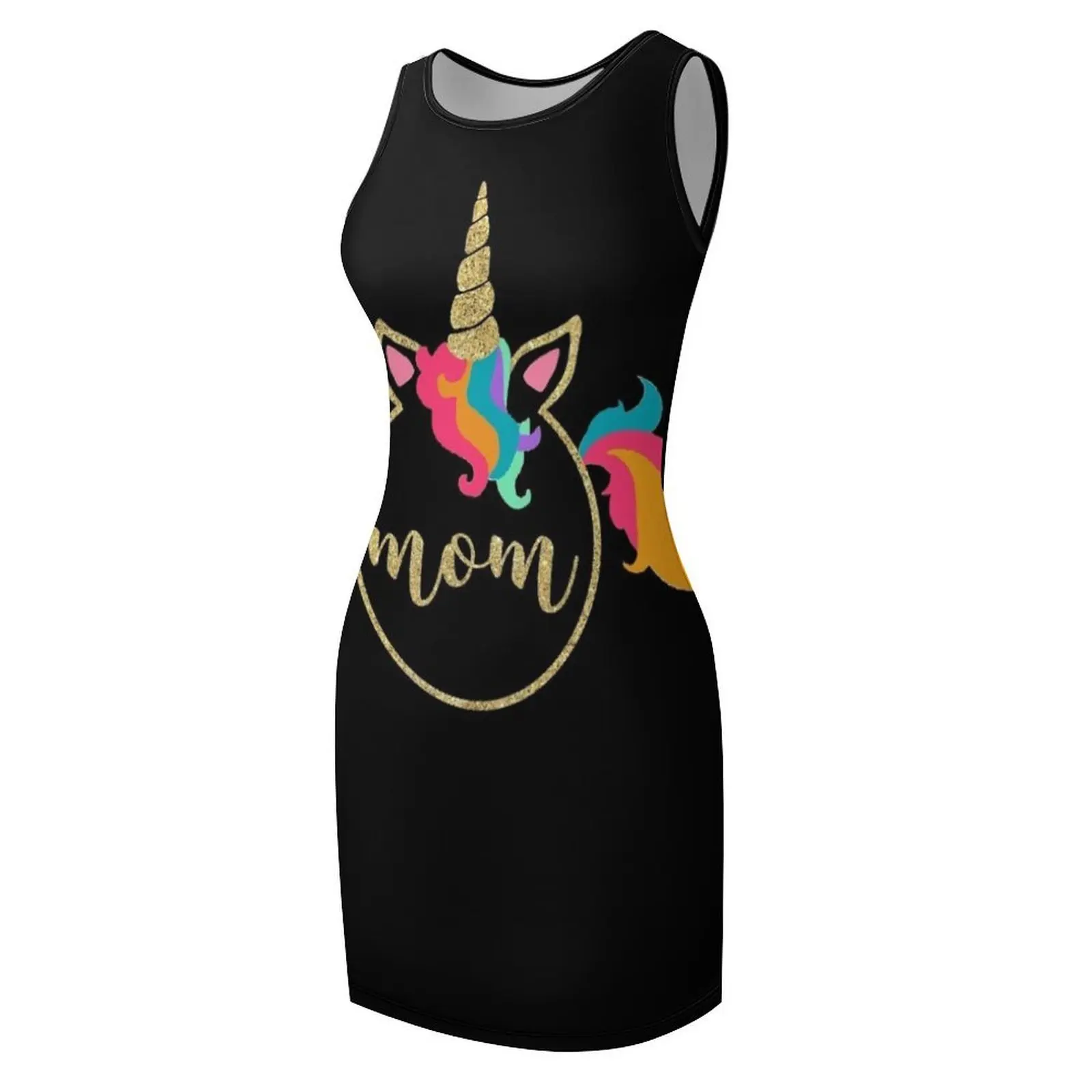 Drôle or licorne maman t-shirt sans manches robe d'été robes dames 2025 été robe sexy pour les femmes robe d'anniversaire pour les femmes