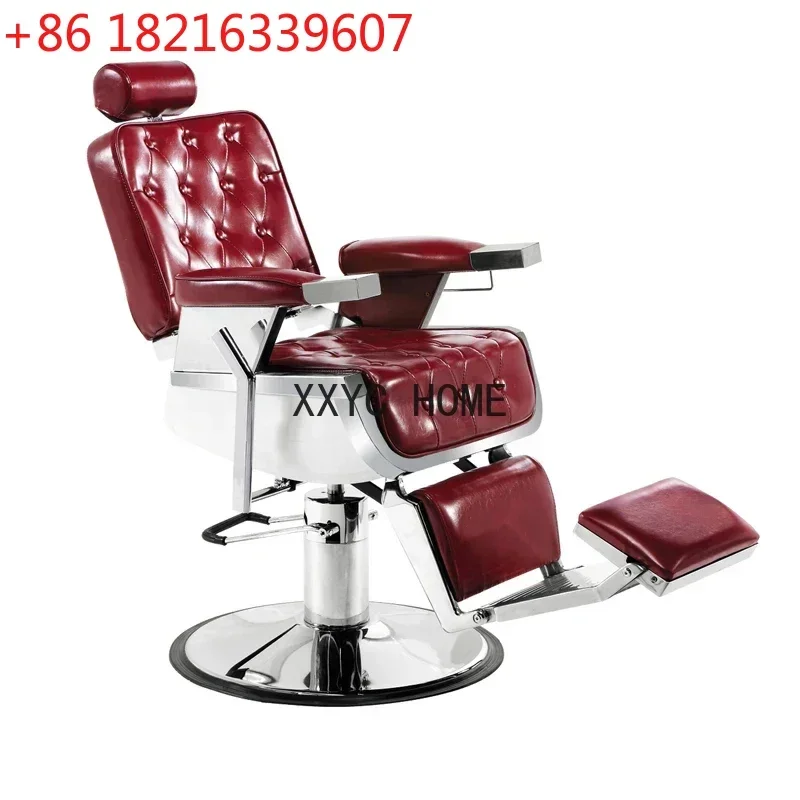 Barber Chair for Hair  Hairdressing Chair Hair Cutting Chair Large Oil Pump Retro