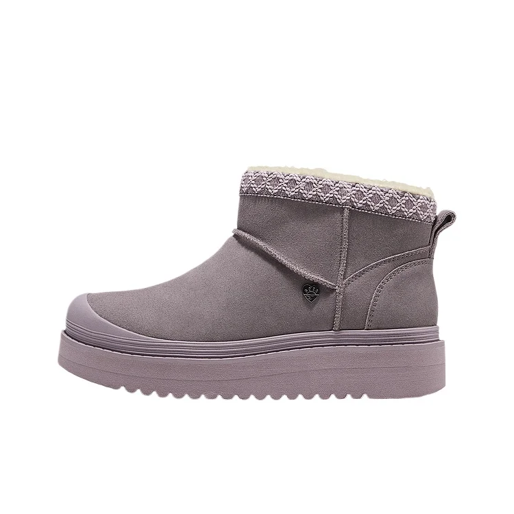 Skechers Ethnic Style Platform Maillard Style Boots With Fleece Lining For Warmth Short Mid-Calf Snow Boots Women's 114619-QUAL