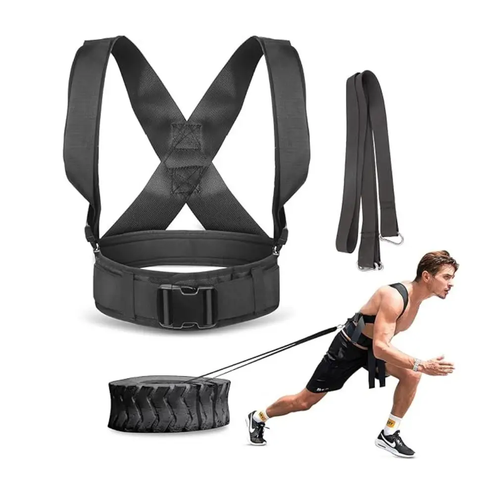 Padded Shoulder Strap Tire Pulling Harness Workout Supplies Durable Sled Harness Adjustable Fitness Resistance Training