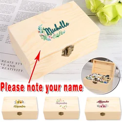 Customized Name Vintage Wooden Storage Box Jewelry Organizer Durable Keepsake Treasure Chest Craft Display Case DIY Decoration
